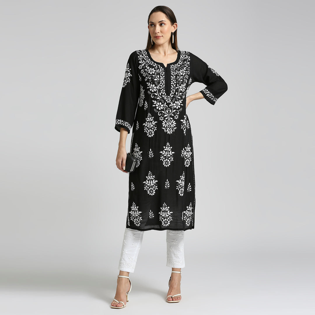 SANVI CHIKANKARI MODAL LONG KURTI