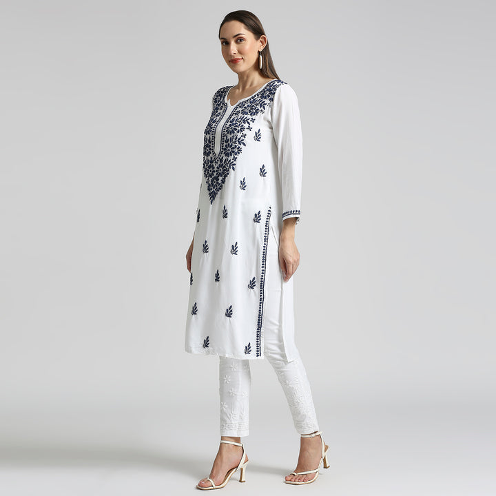 RAYON CHIKANKARI HIGHLIGHT LONG KURTI