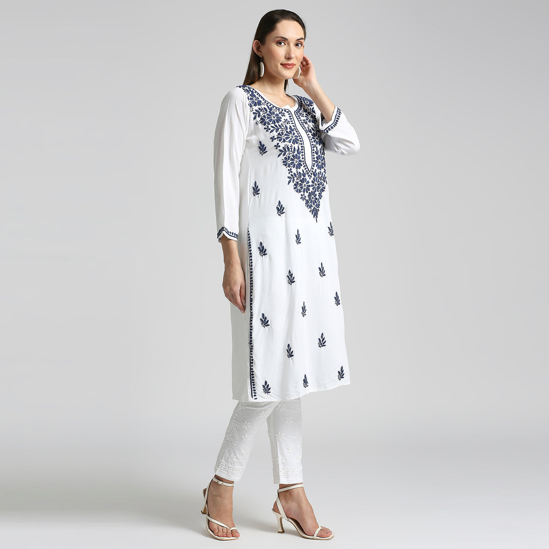 RAYON CHIKANKARI HIGHLIGHT LONG KURTI