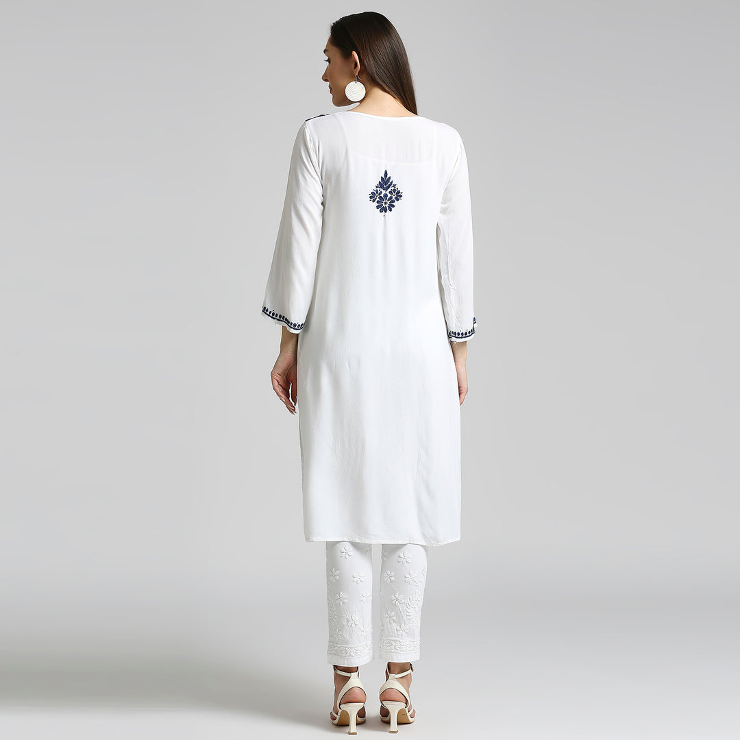 RAYON CHIKANKARI HIGHLIGHT LONG KURTI