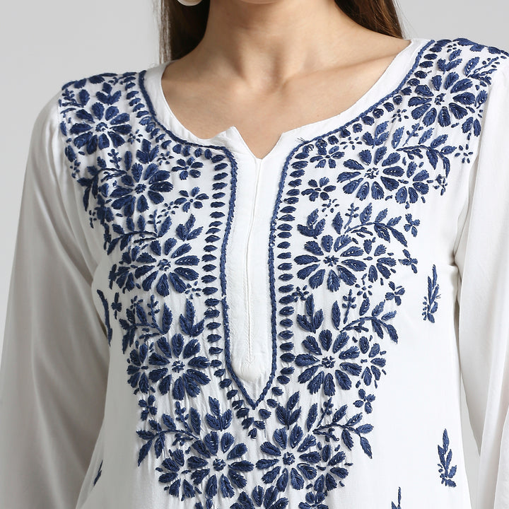 RAYON CHIKANKARI HIGHLIGHT LONG KURTI