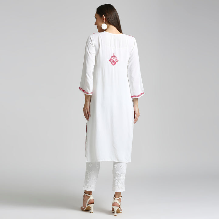 RAYON CHIKANKARI HIGHLIGHT LONG KURTI