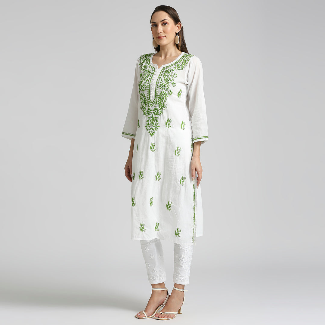 RAYON CHIKANKARI HIGHLIGHT LONG KURTI