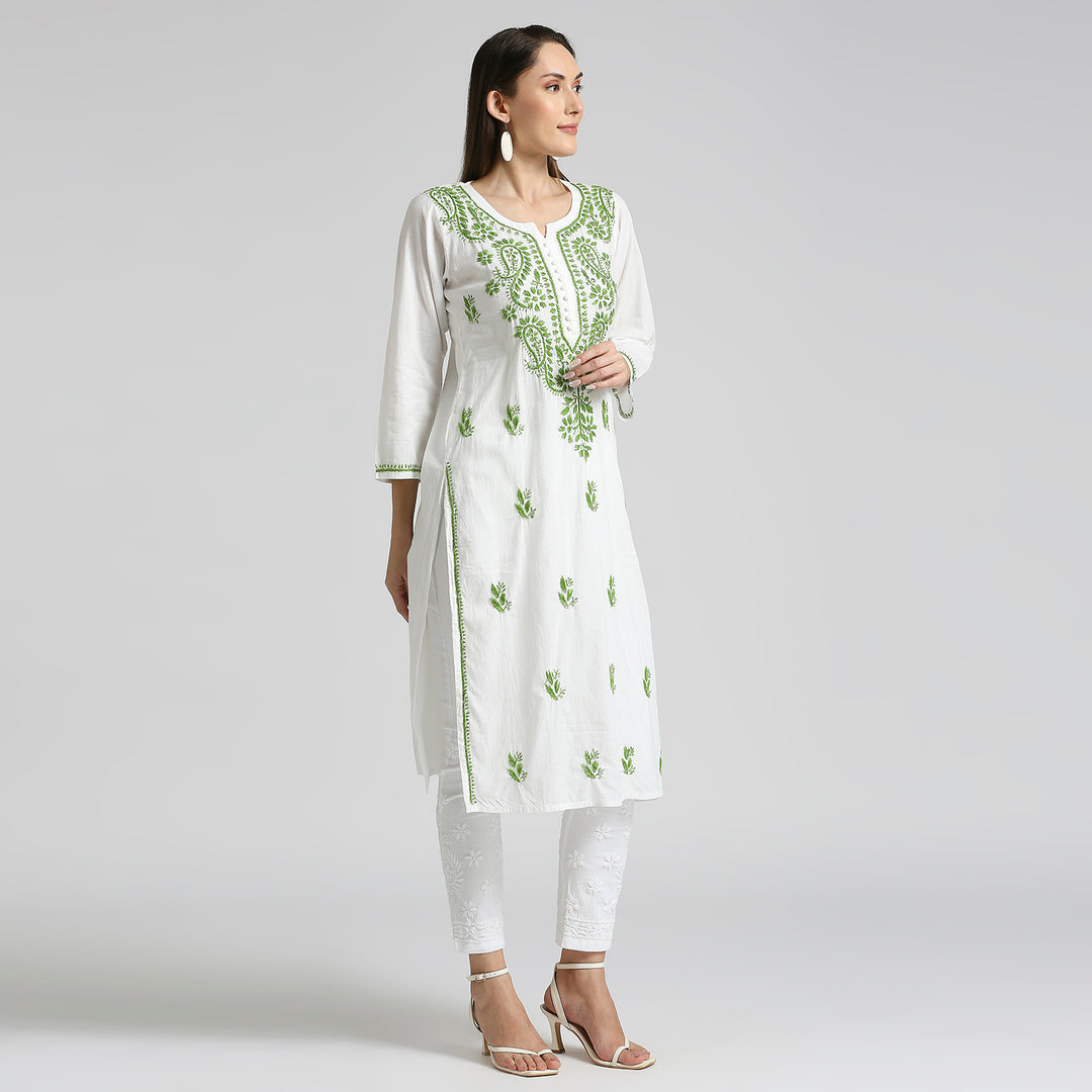 RAYON CHIKANKARI HIGHLIGHT LONG KURTI