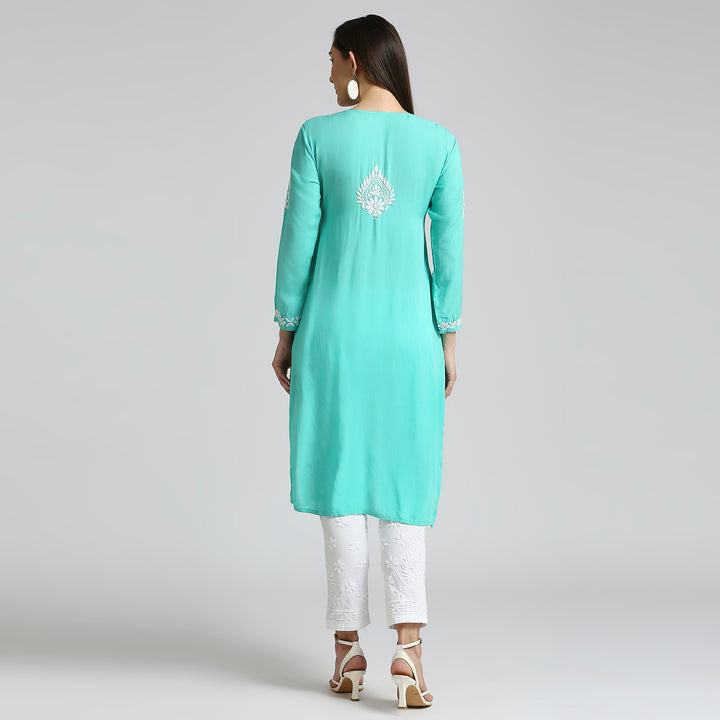 INARA MODAL CHIKANKARI LONG KURTI