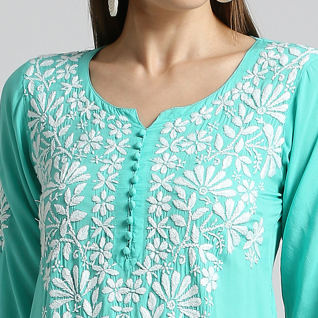 INARA MODAL CHIKANKARI LONG KURTI