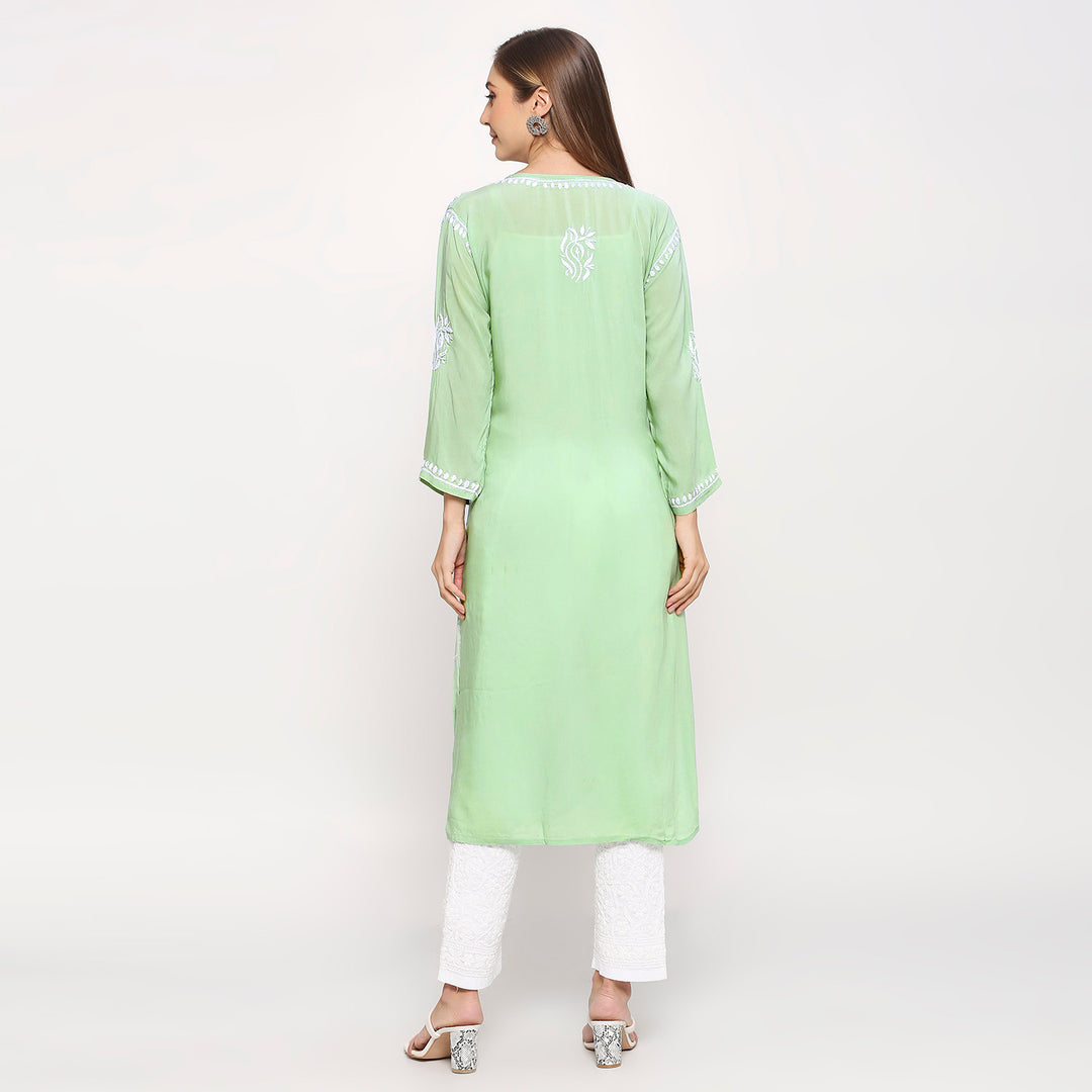 SAARIKA MODAL CHIKANKARI LONG KURTI