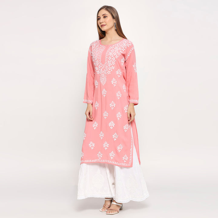 SAARIKA MODAL CHIKANKARI LONG KURTI