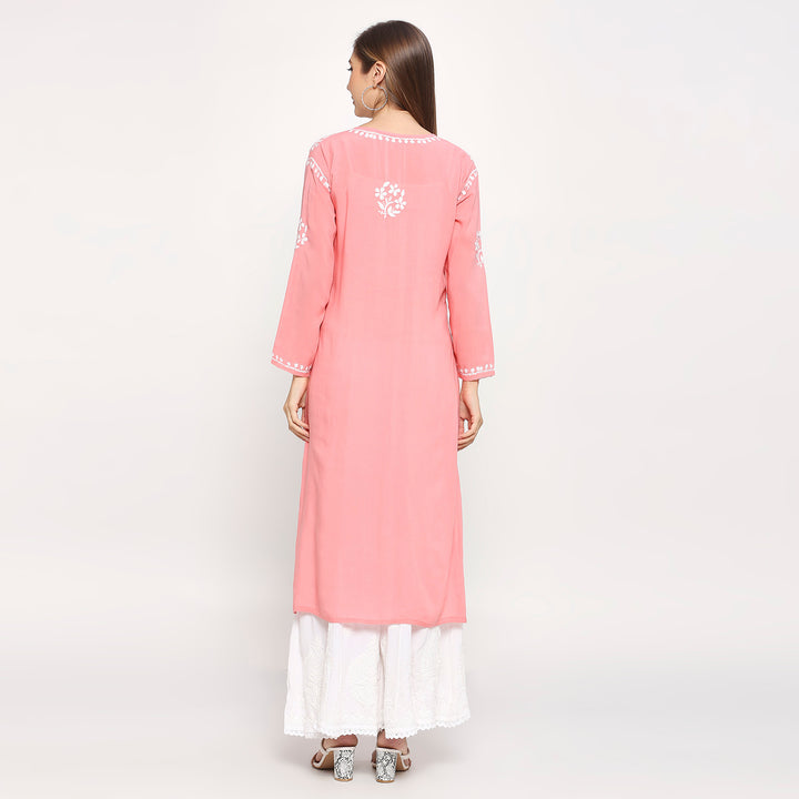 SAARIKA MODAL CHIKANKARI LONG KURTI