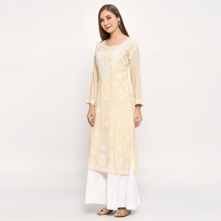 SAARIKA MODAL CHIKANKARI LONG KURTI