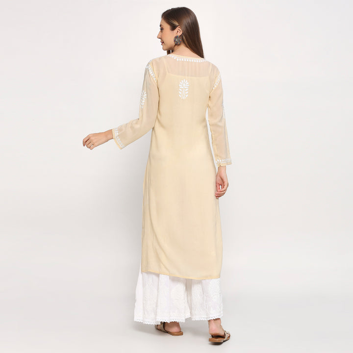 SAARIKA MODAL CHIKANKARI LONG KURTI