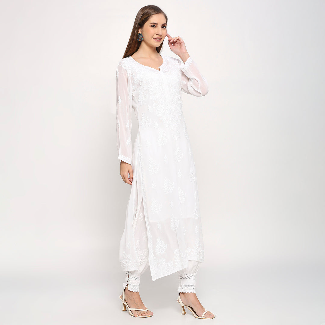 KIARA VISCOSE CHIKANKARI LONG KURTI