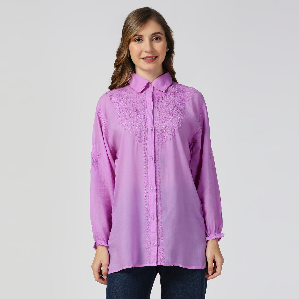 Jade Modal Chikankari Shirt