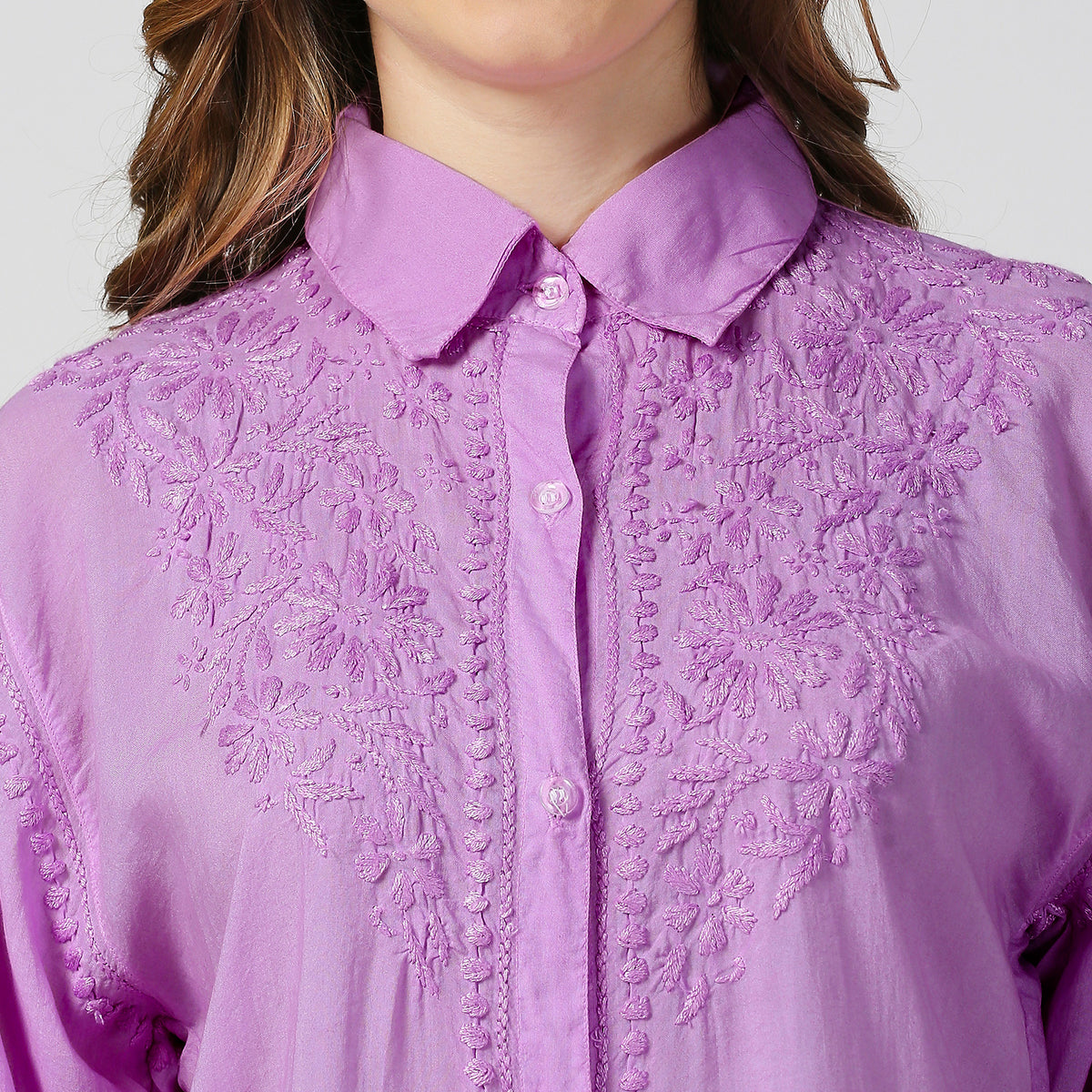 Jade Modal Chikankari Shirt