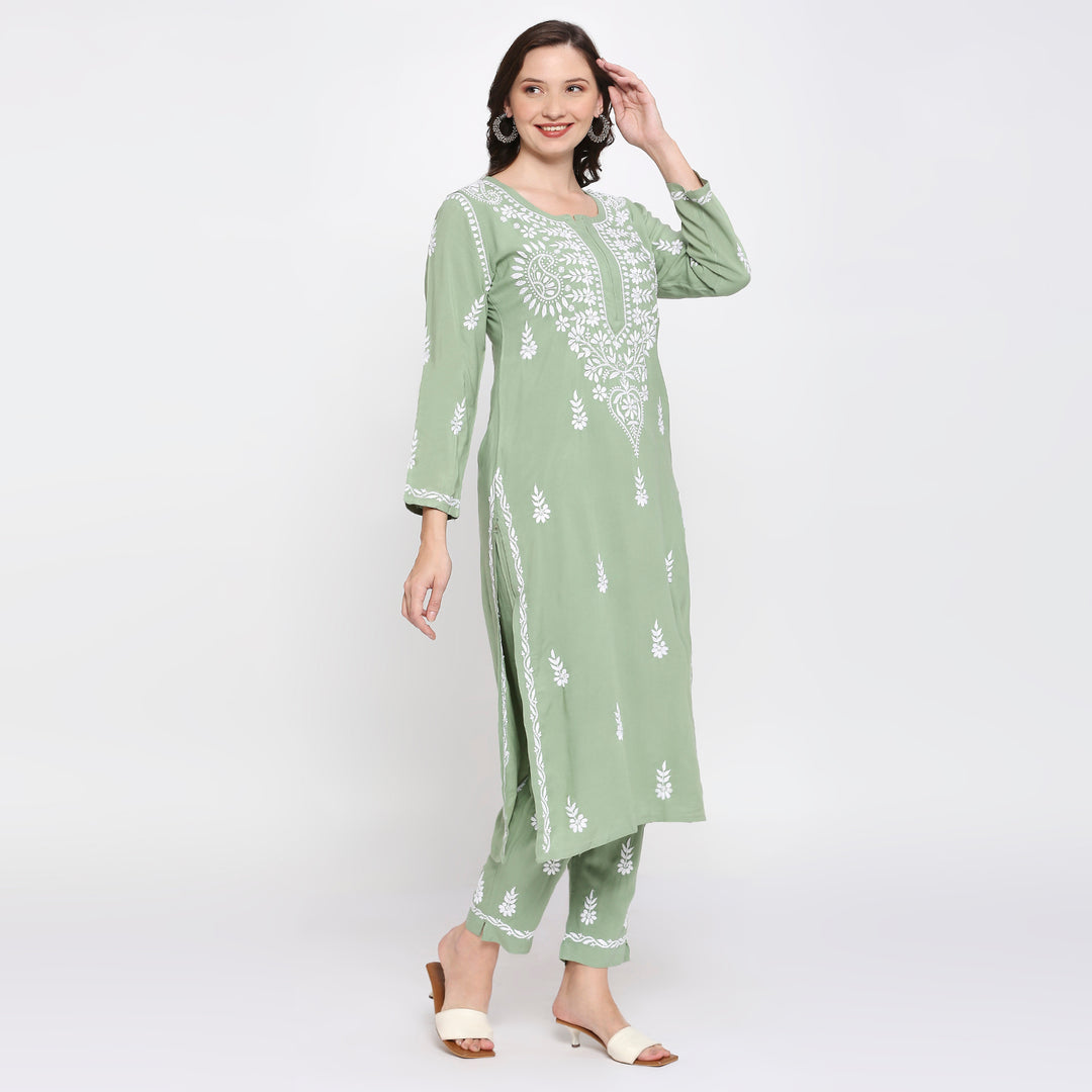 MODAL CHIKANKARI CO-ORD SET