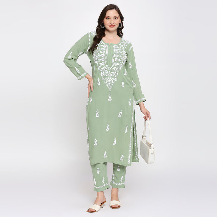 MODAL CHIKANKARI CO-ORD SET