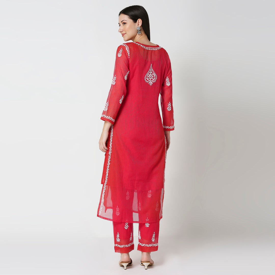 CHANDERI CHIKANKARI CO-ORD SET