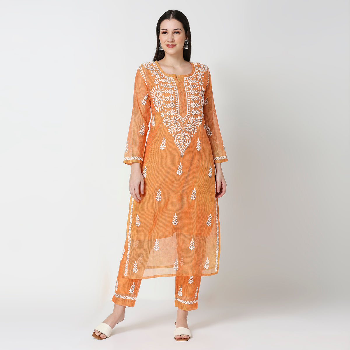 Chanderi Chikankari Co-Ord Set