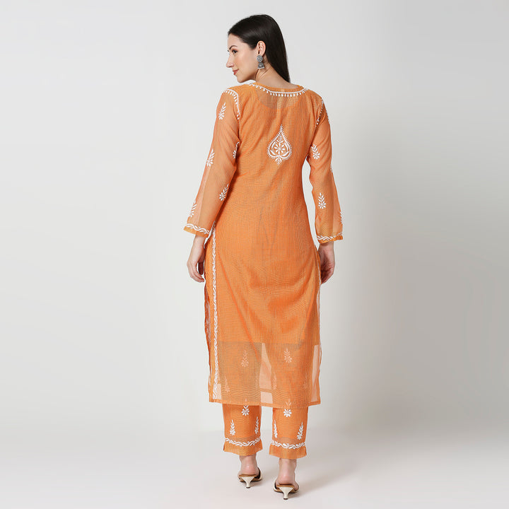 CHANDERI CHIKANKARI CO-ORD SET