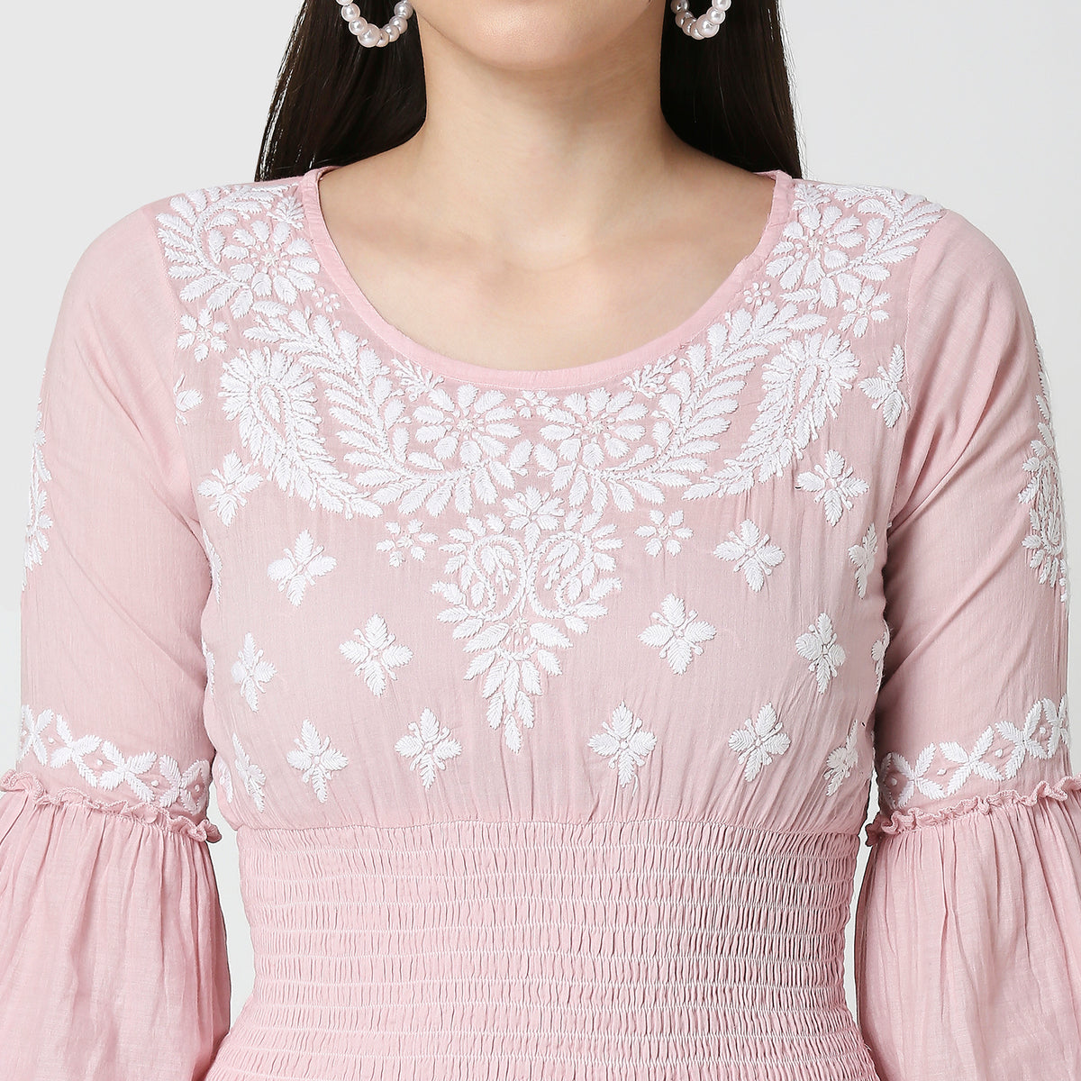 Cotton Chikankari Crop Top