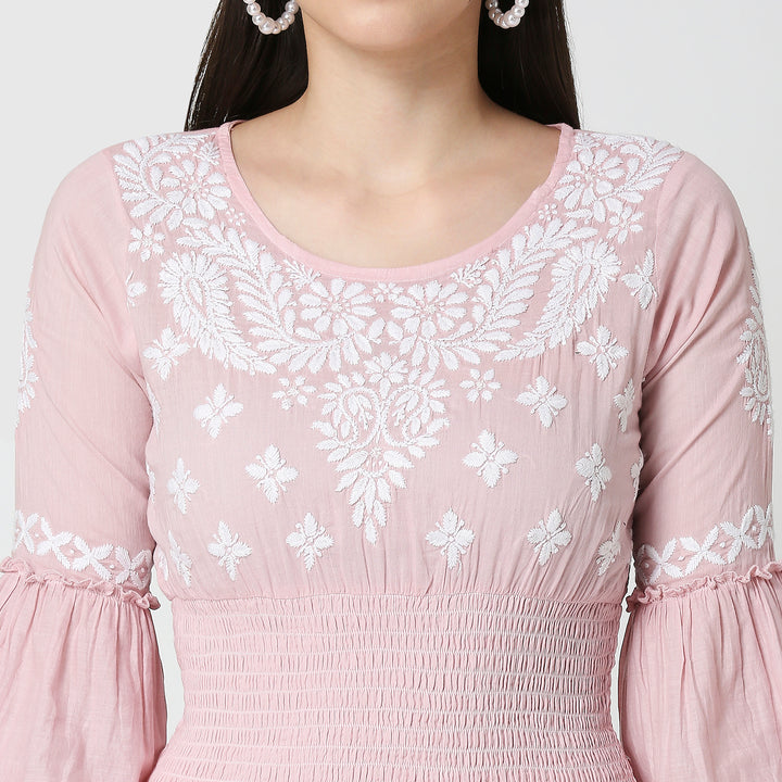 COTTON CHIKANKARI CROP TOP