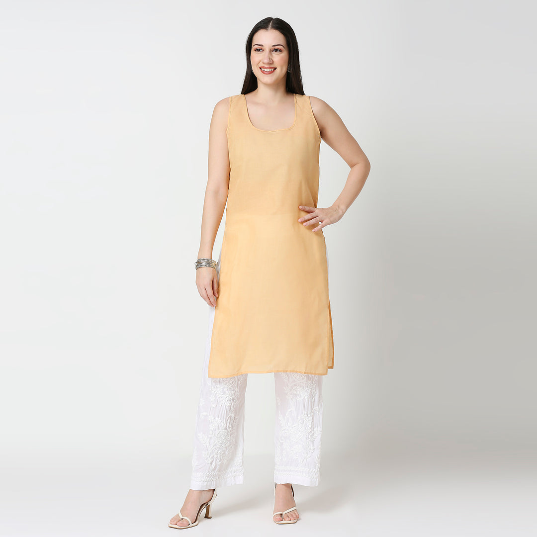 FALAK MUL CHANDERI LONG KURTI