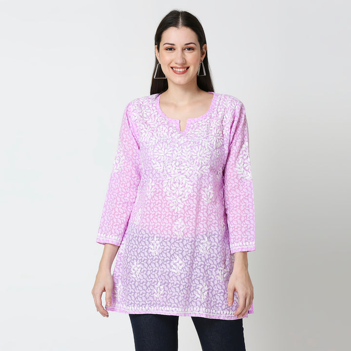 ROOHI BRASSO CHIKANKARI SHORT KURTI