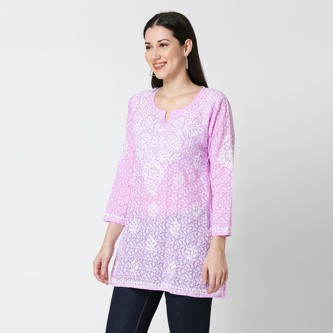 ROOHI BRASSO CHIKANKARI SHORT KURTI