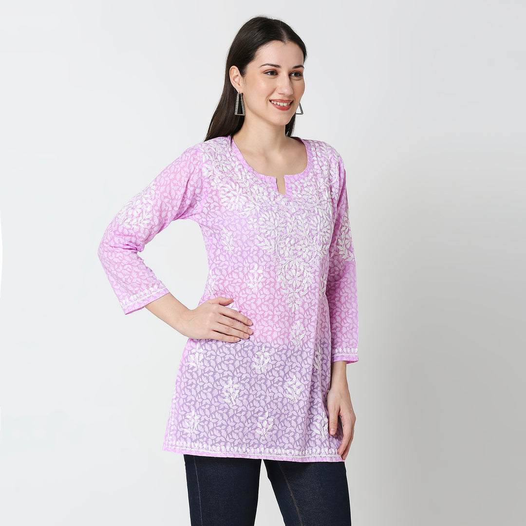 ROOHI BRASSO CHIKANKARI SHORT KURTI