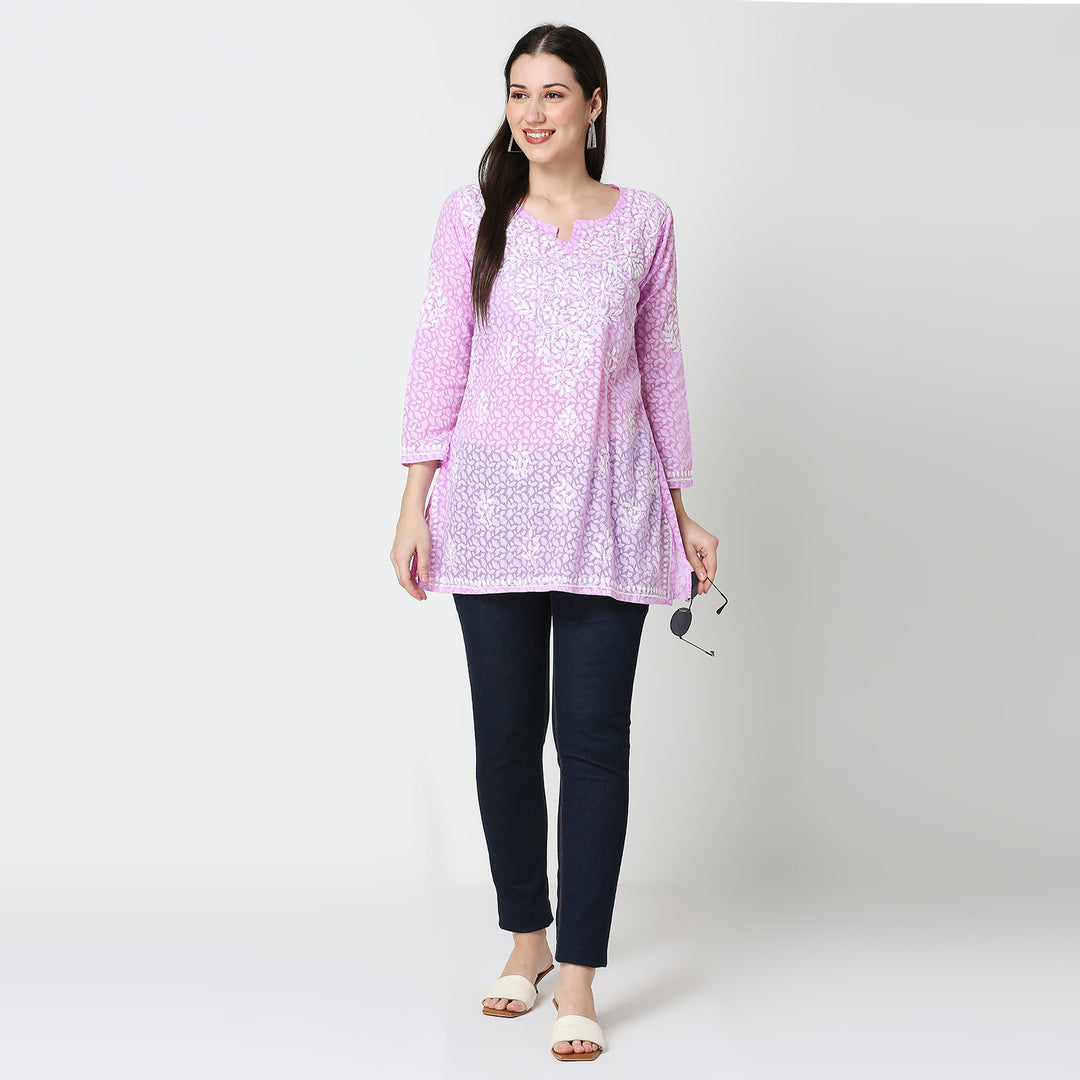 ROOHI BRASSO CHIKANKARI SHORT KURTI