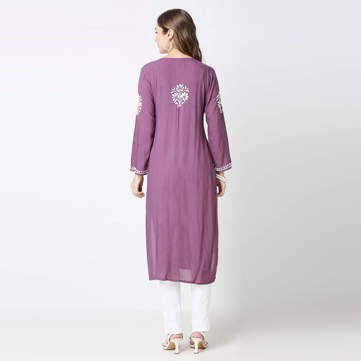 SANVI CHIKANKARI MODAL LONG KURTI