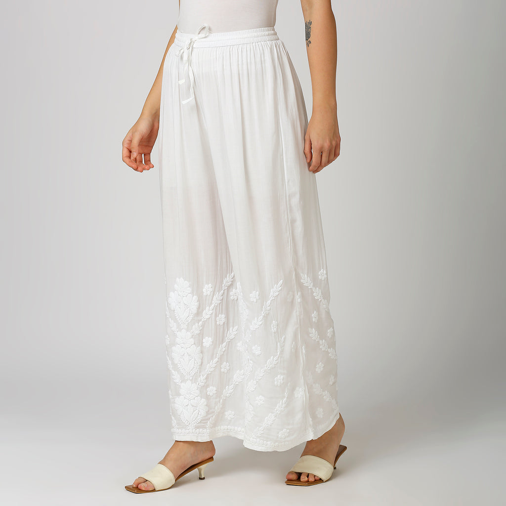 Sc Cotton Chikankari Palazo