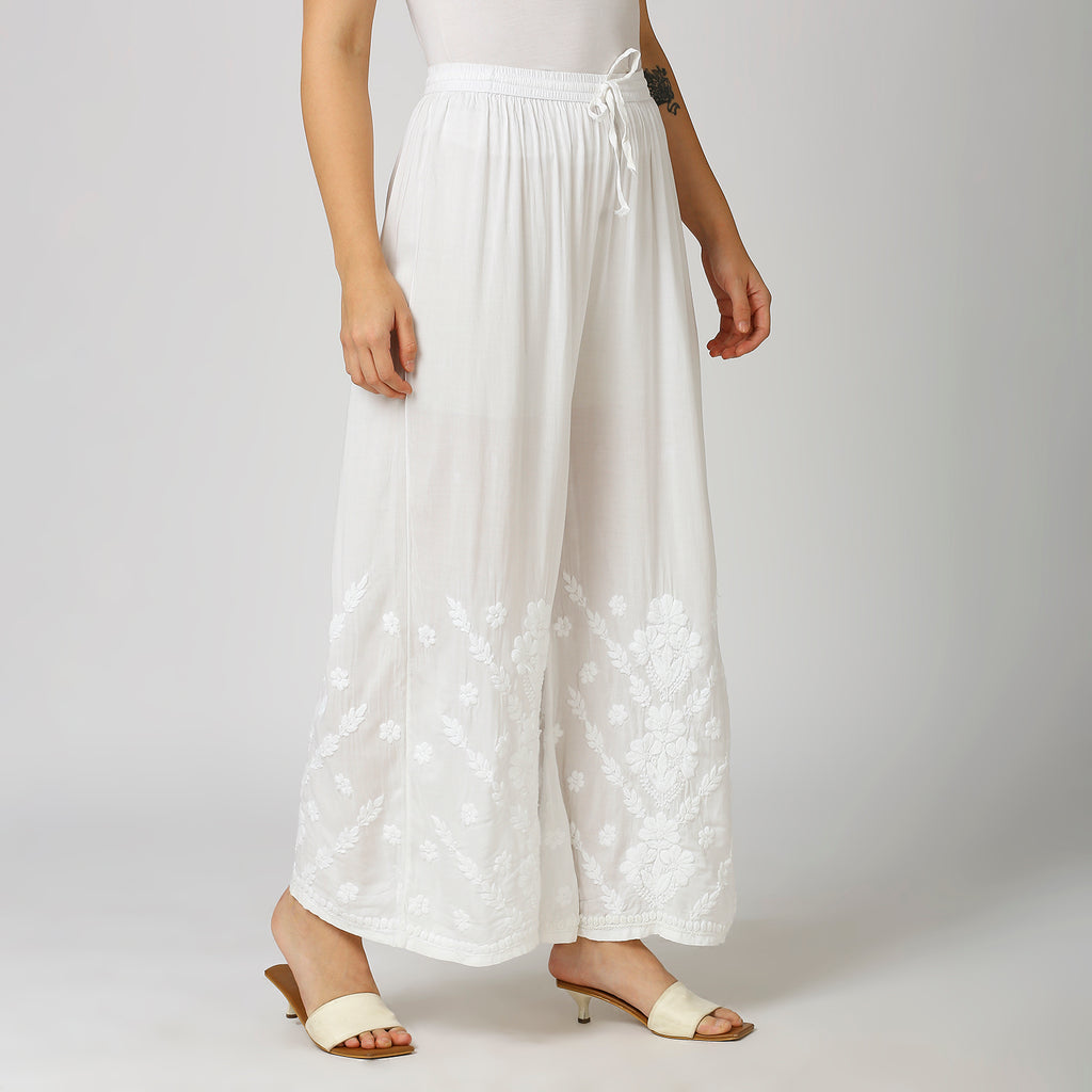 Sc Cotton Chikankari Palazo