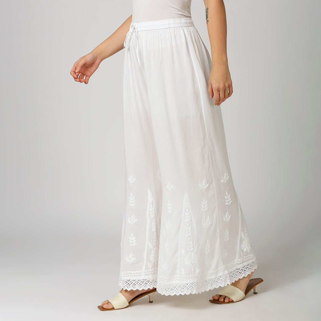 SMART CHIKANKARI PALAZO WITH LACE (BOTTOMWEAR)