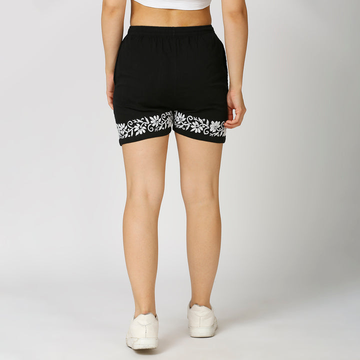 COTTON CHIKANKARI SHORTS