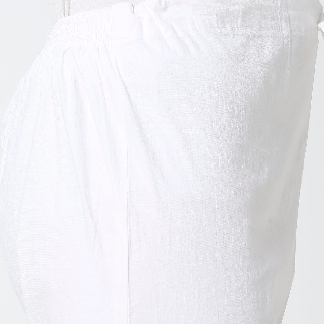 WHITE COTTON CHIKANKARI PANTS (BOTTOM WEAR)