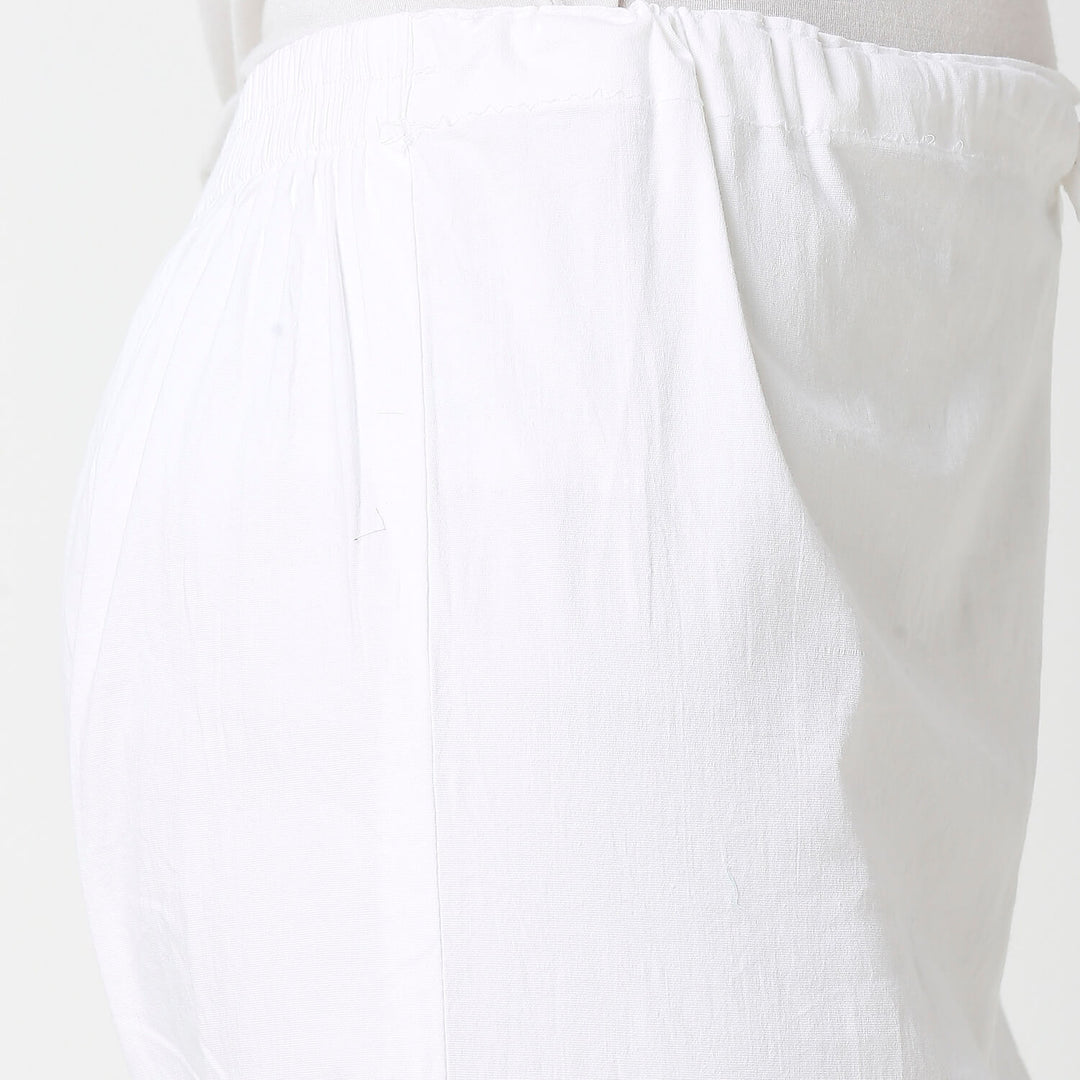 WHITE CHIKANKARI TROUSER