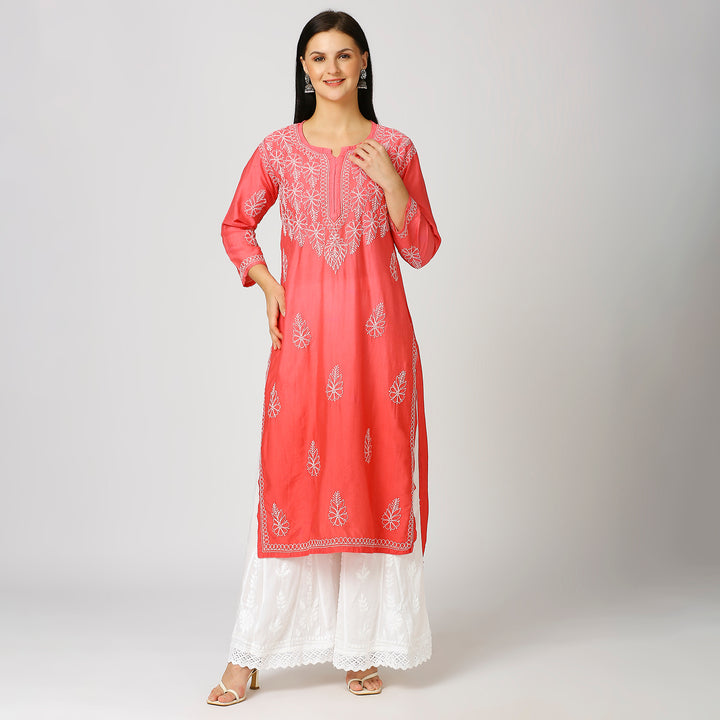 MAHEK CHANDERI CHIKANKARI KURTI