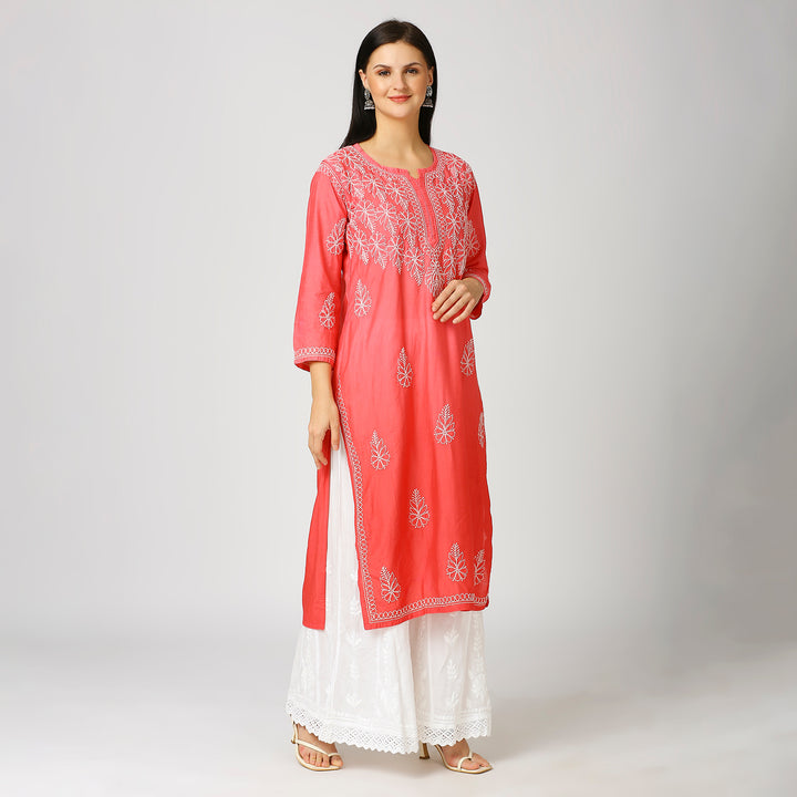 MAHEK CHANDERI CHIKANKARI KURTI