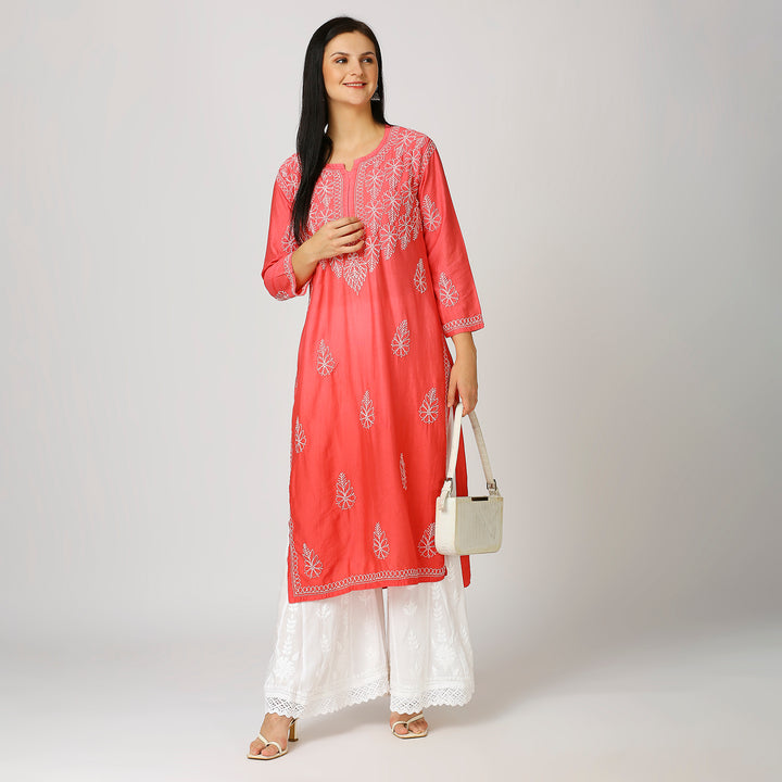 MAHEK CHANDERI CHIKANKARI KURTI