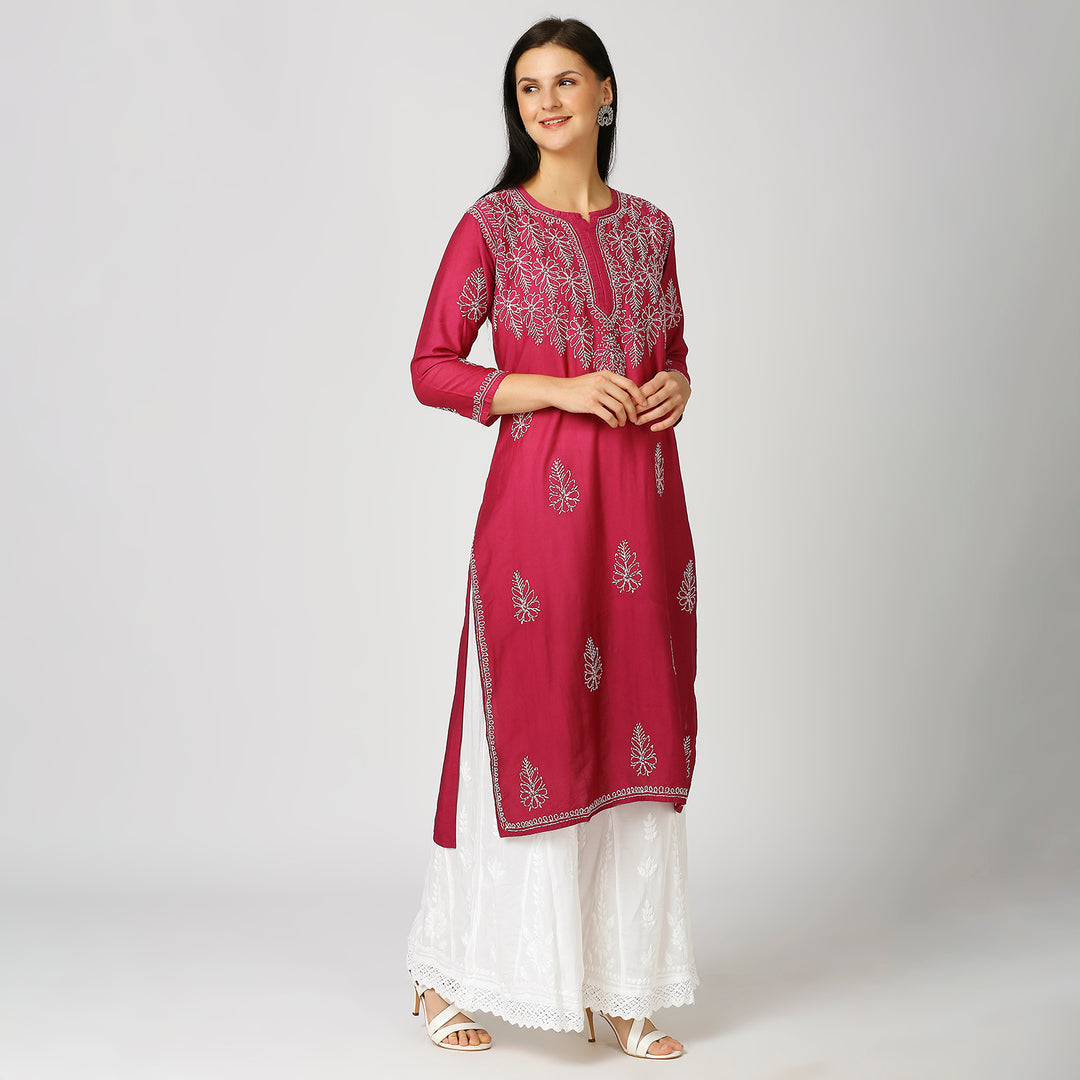 MAHEK CHANDERI CHIKANKARI KURTI