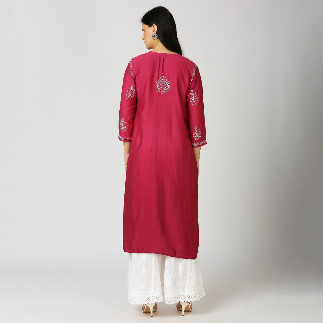 MAHEK CHANDERI CHIKANKARI KURTI