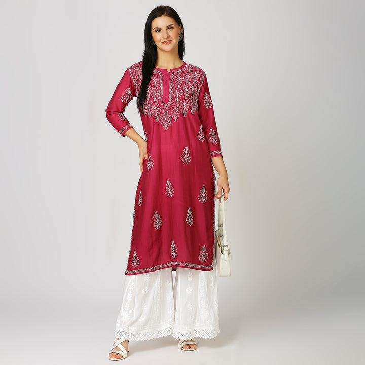 MAHEK CHANDERI CHIKANKARI KURTI