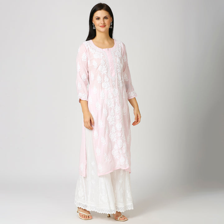 AABIDA MODAL CHIKANKARI LONG KURTI