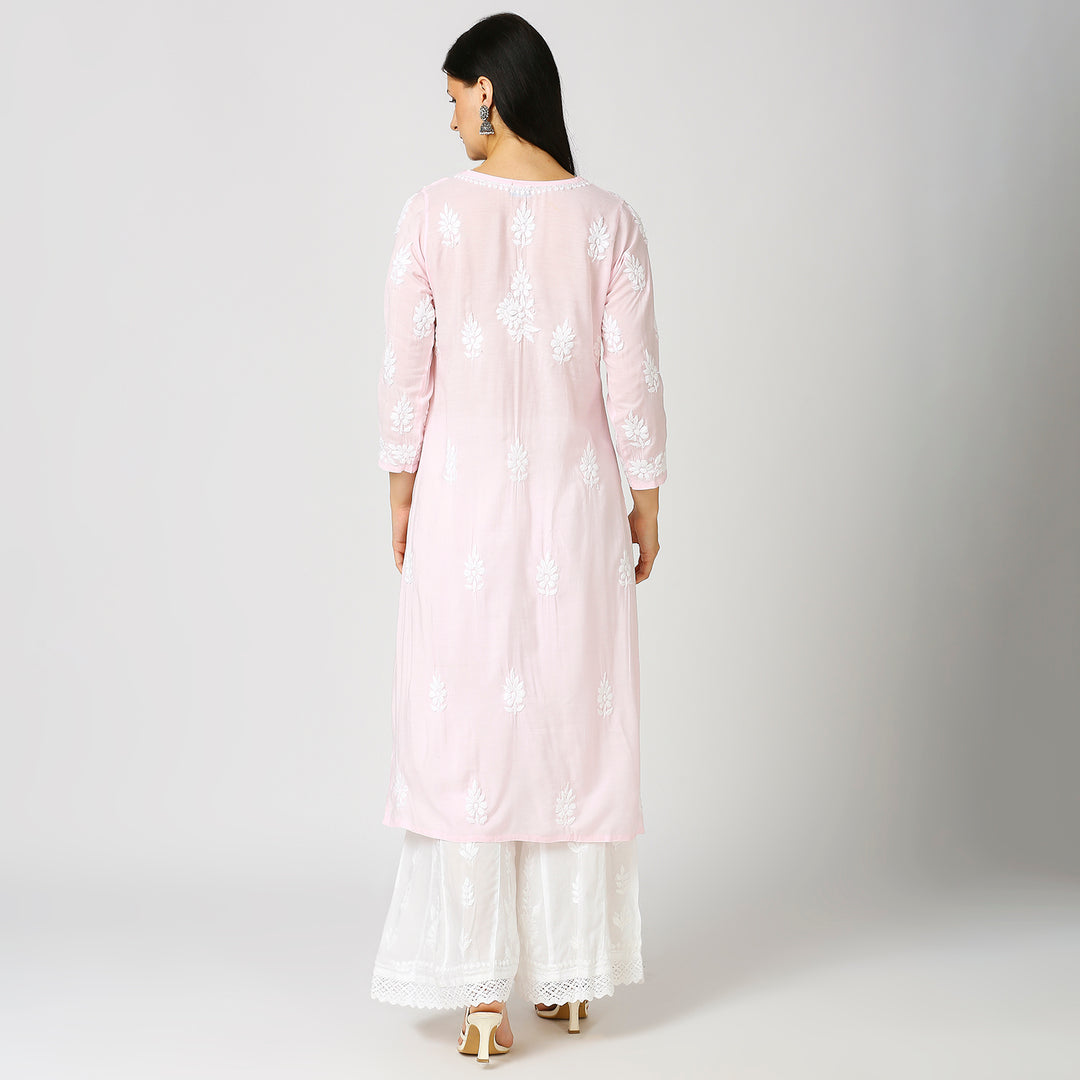 AABIDA MODAL CHIKANKARI LONG KURTI