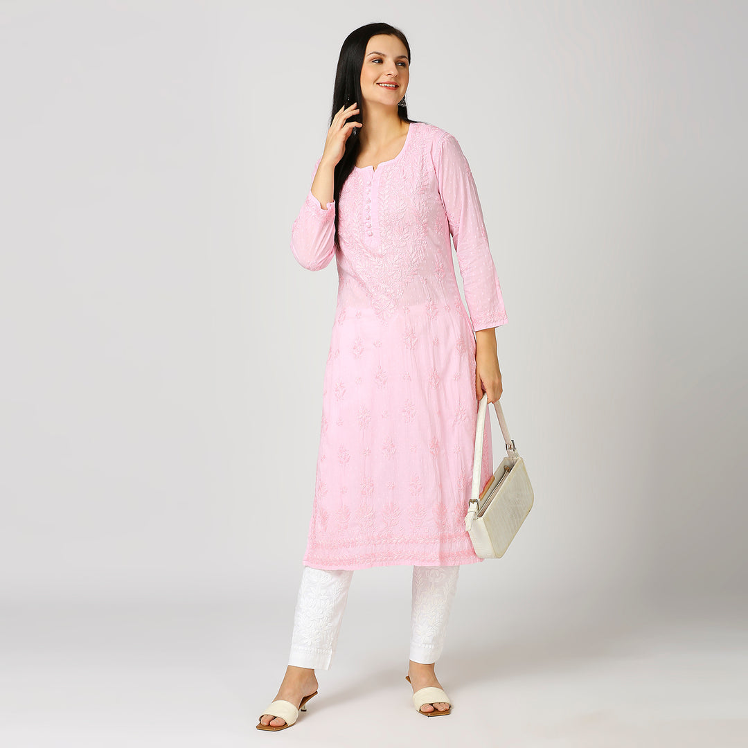 MAAHI DOBBY COTTON CHIKANKARI KURTI