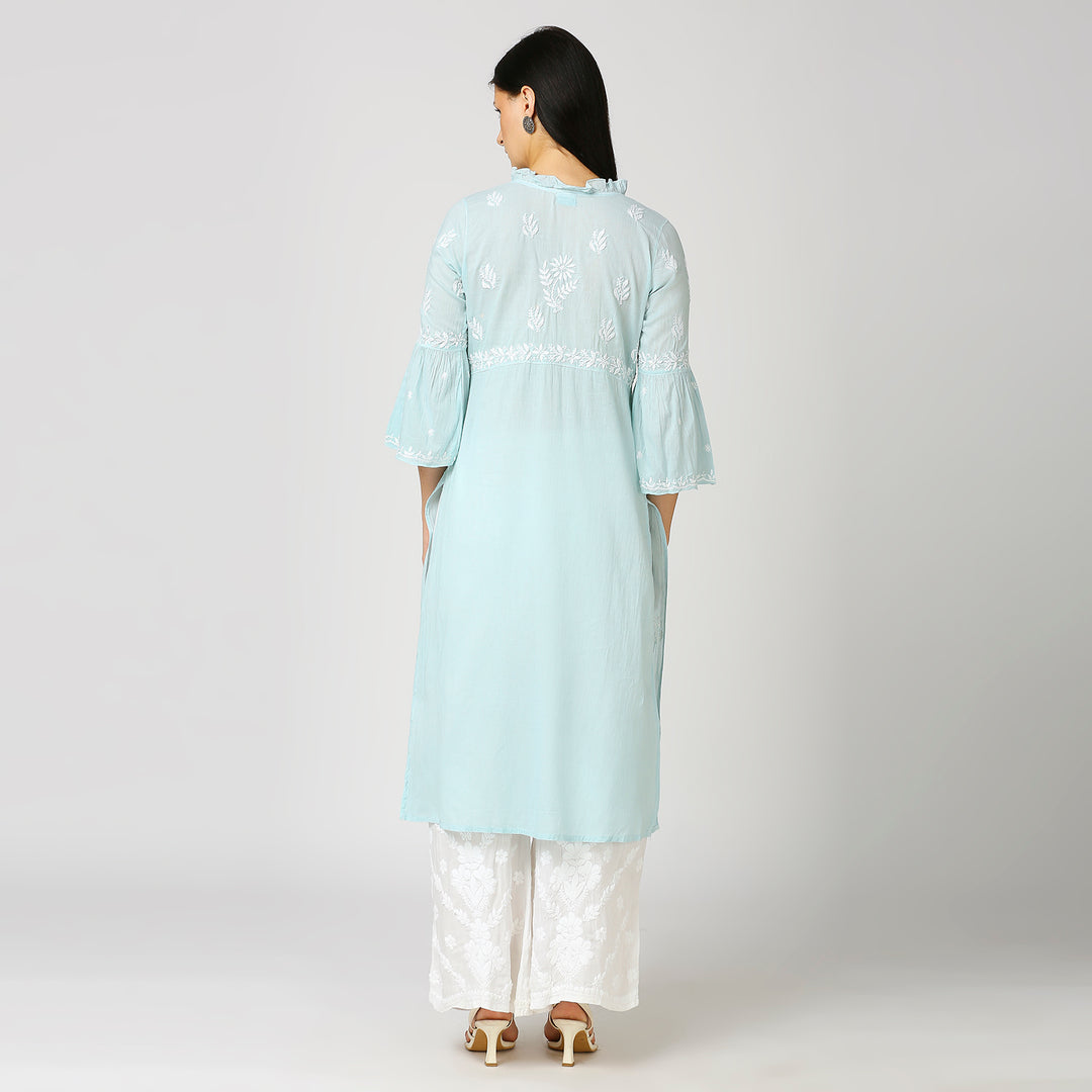 FARIA MUL COTTON CHIKANKARI NYRA KURTI