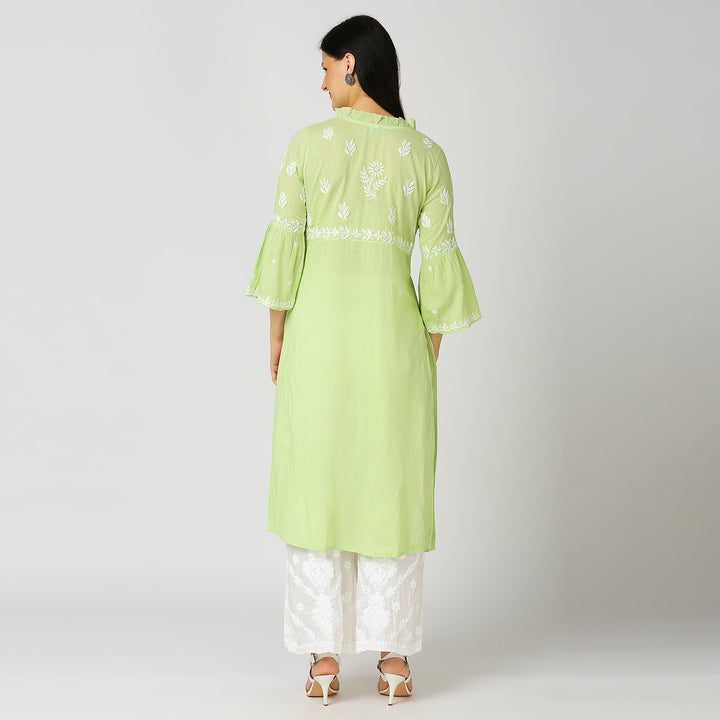 FARIA MUL COTTON CHIKANKARI NYRA KURTI