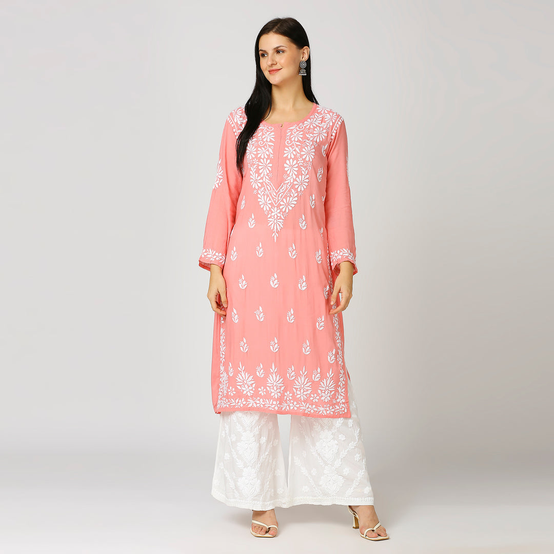 SHAMA MODAL CHIKANKARI LONG KURTI