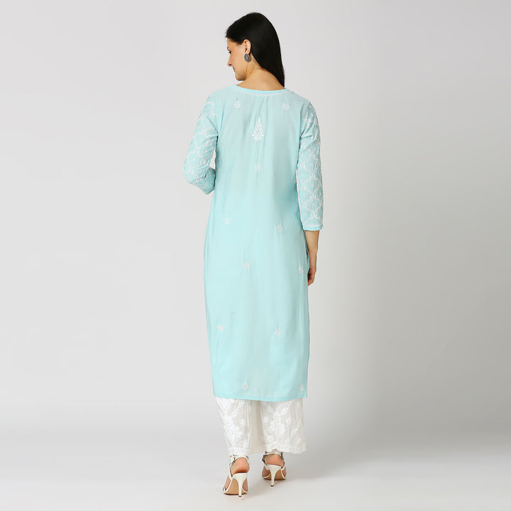 RAZIA MUSLIN CHIKANKARI KURTI